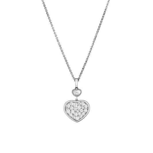 HAPPY HEARTS PENDANT, ETHICAL WHITE GOLD, DIAMONDS 797482-1009