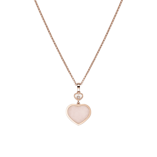 HAPPY HEARTS PENDANT, ETHICAL ROSE GOLD, DIAMOND, PINK OPAL 797482-5620