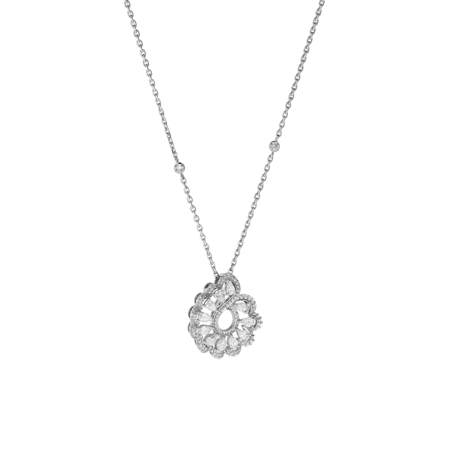 PRECIOUS LACE VAGUE PENDANT, ETHICAL WHITE GOLD, DIAMONDS 798349-1001