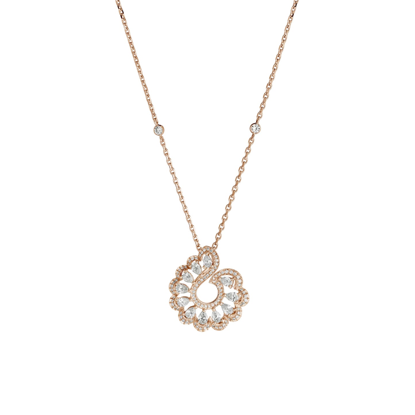 PRECIOUS LACE VAGUE PENDANT, ETHICAL ROSE GOLD, DIAMONDS 798349-5001