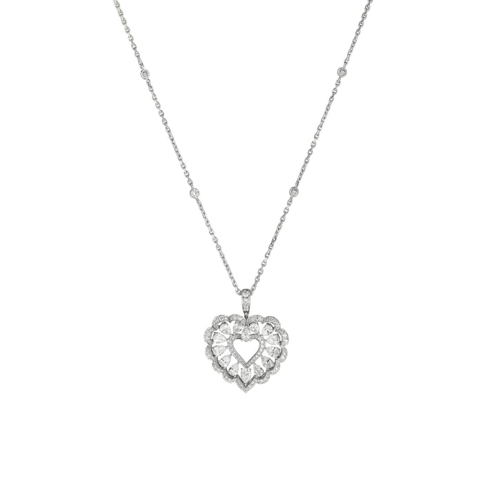 PRECIOUS LACE CŒUR PENDANT, ETHICAL WHITE GOLD, DIAMONDS 798352-1001