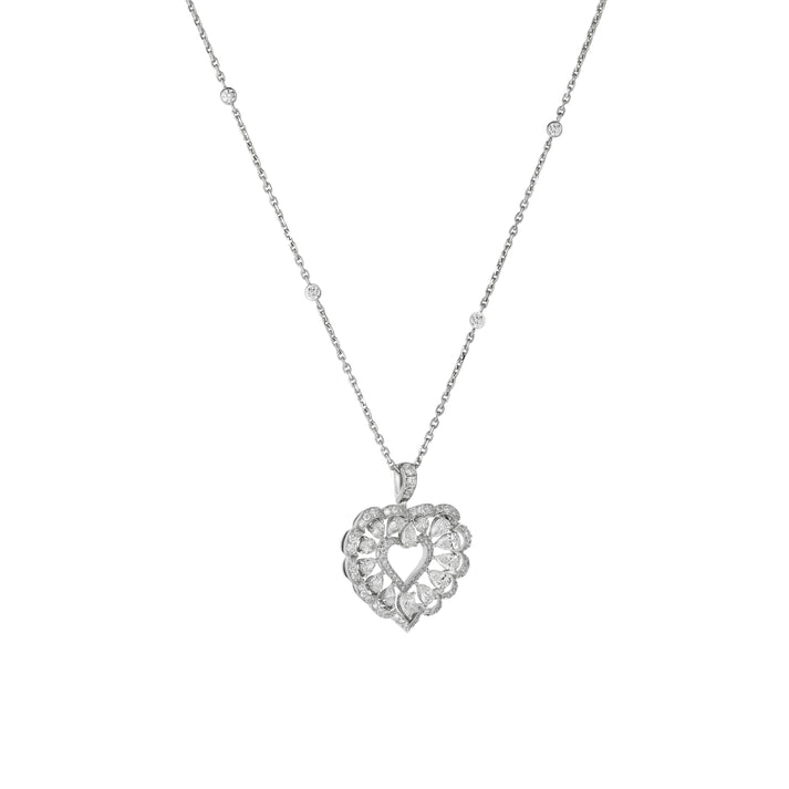 PRECIOUS LACE CŒUR PENDANT, ETHICAL WHITE GOLD, DIAMONDS 798352-1001