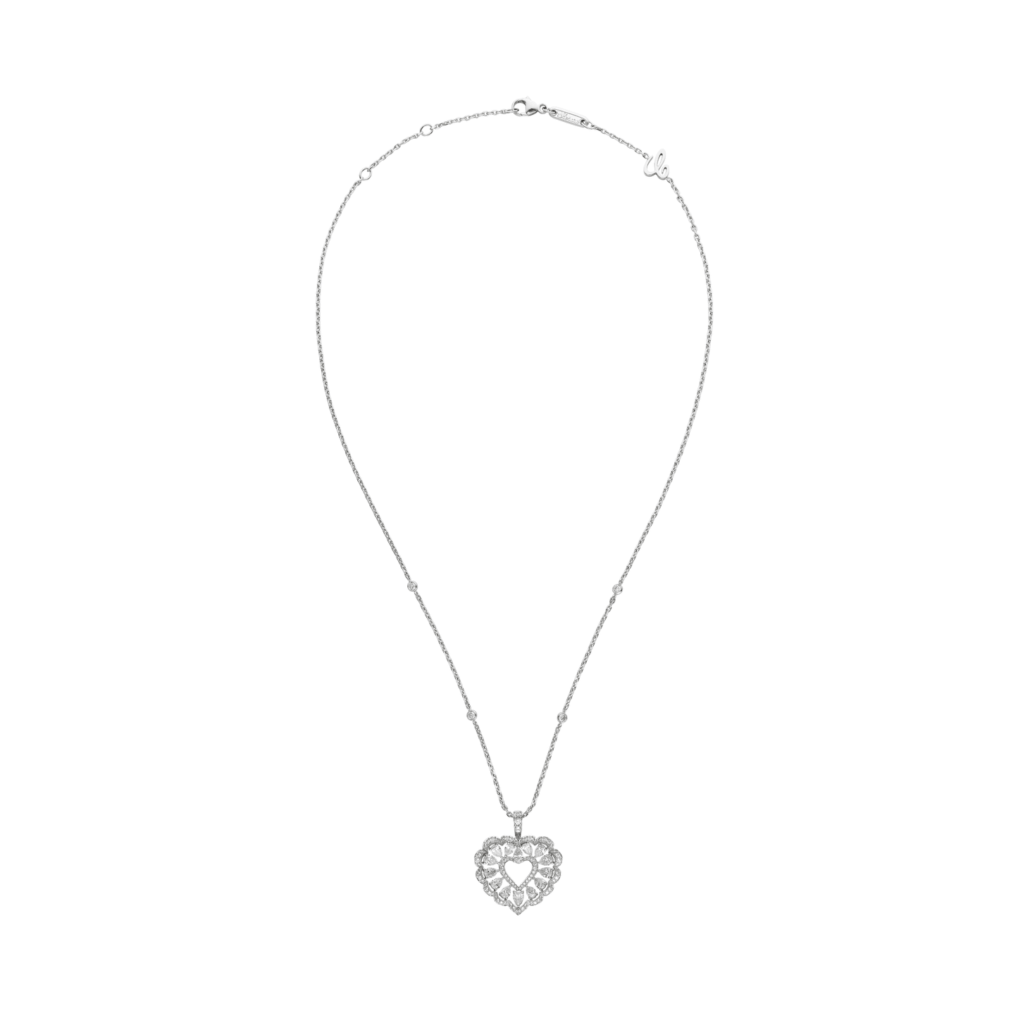 PRECIOUS LACE CŒUR PENDANT, ETHICAL WHITE GOLD, DIAMONDS 798352-1001