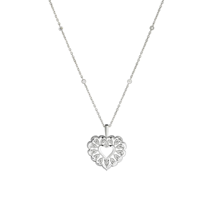 PRECIOUS LACE CŒUR PENDANT, ETHICAL WHITE GOLD, DIAMONDS 798352-1001