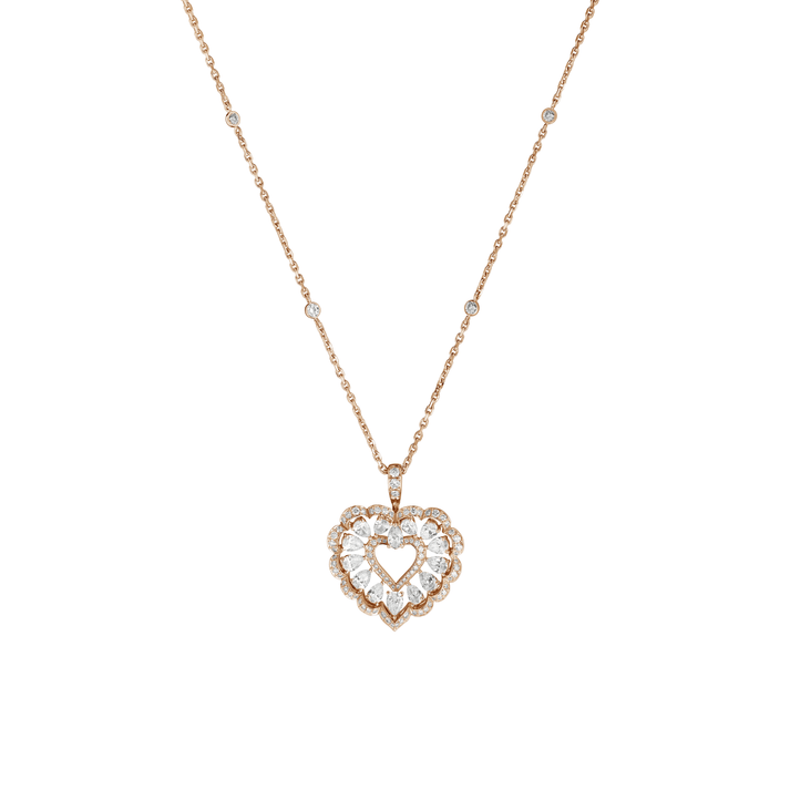 PRECIOUS LACE CŒUR PENDANT, ETHICAL ROSE GOLD, DIAMONDS 798352-5001