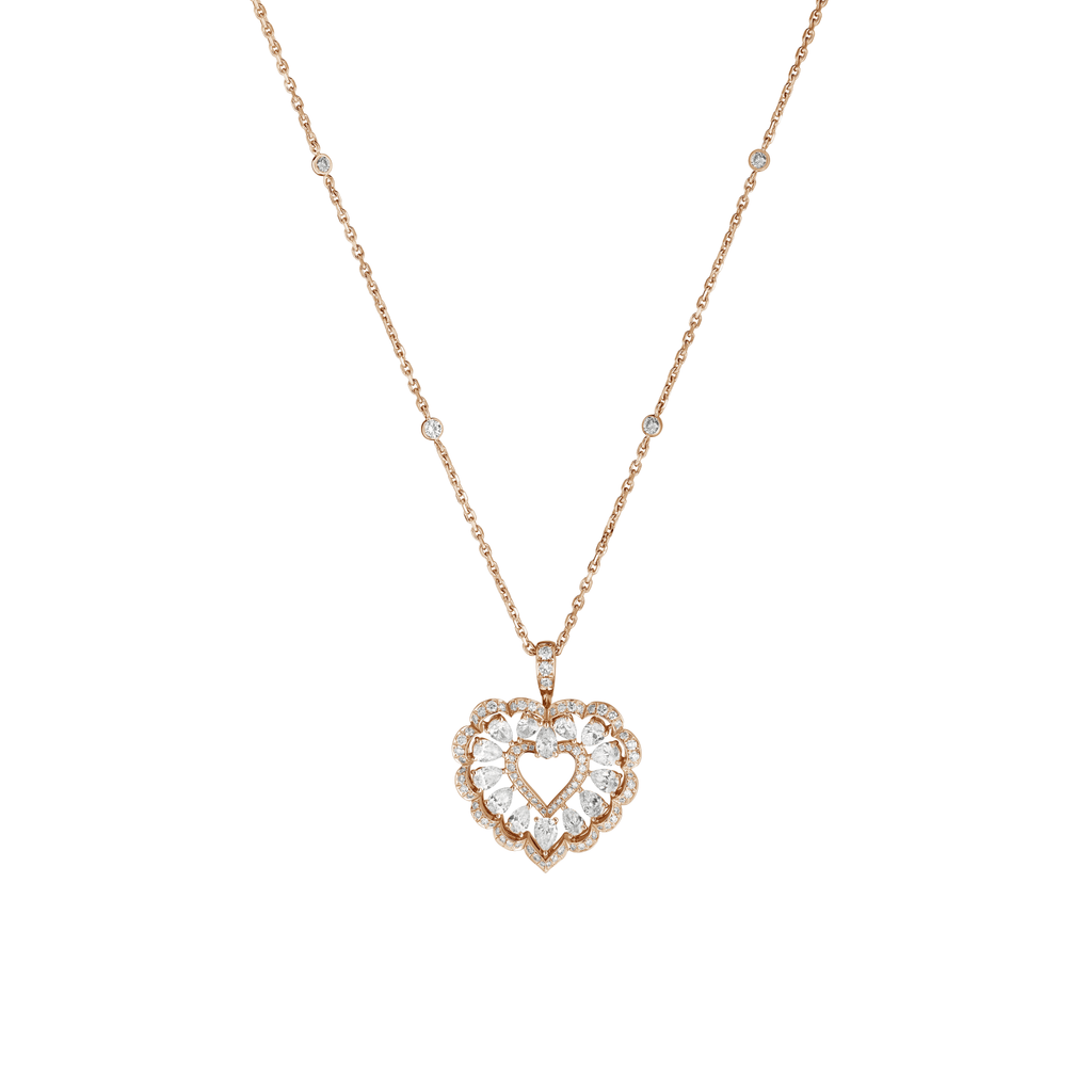 PRECIOUS LACE CŒUR PENDANT, ETHICAL ROSE GOLD, DIAMONDS 798352-5001