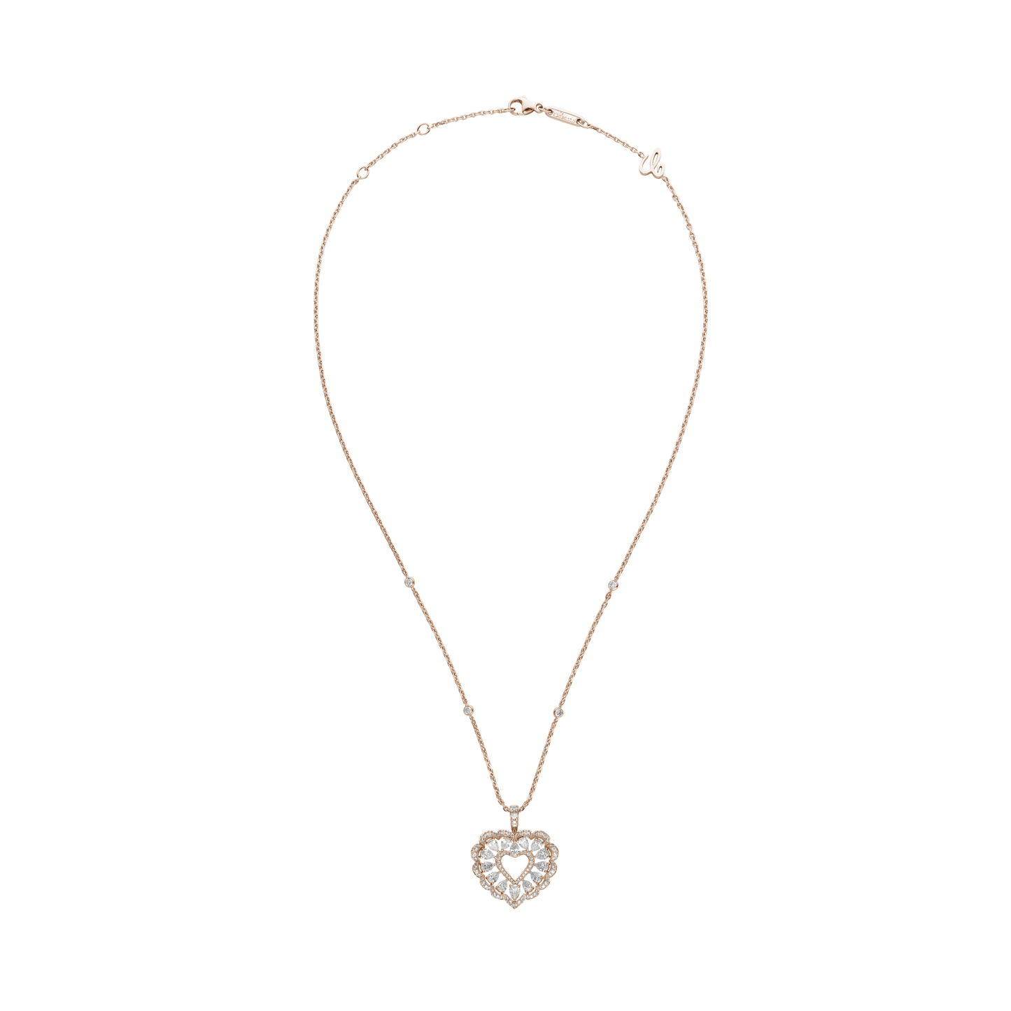 PRECIOUS LACE CŒUR PENDANT, ETHICAL ROSE GOLD, DIAMONDS 798352-5001