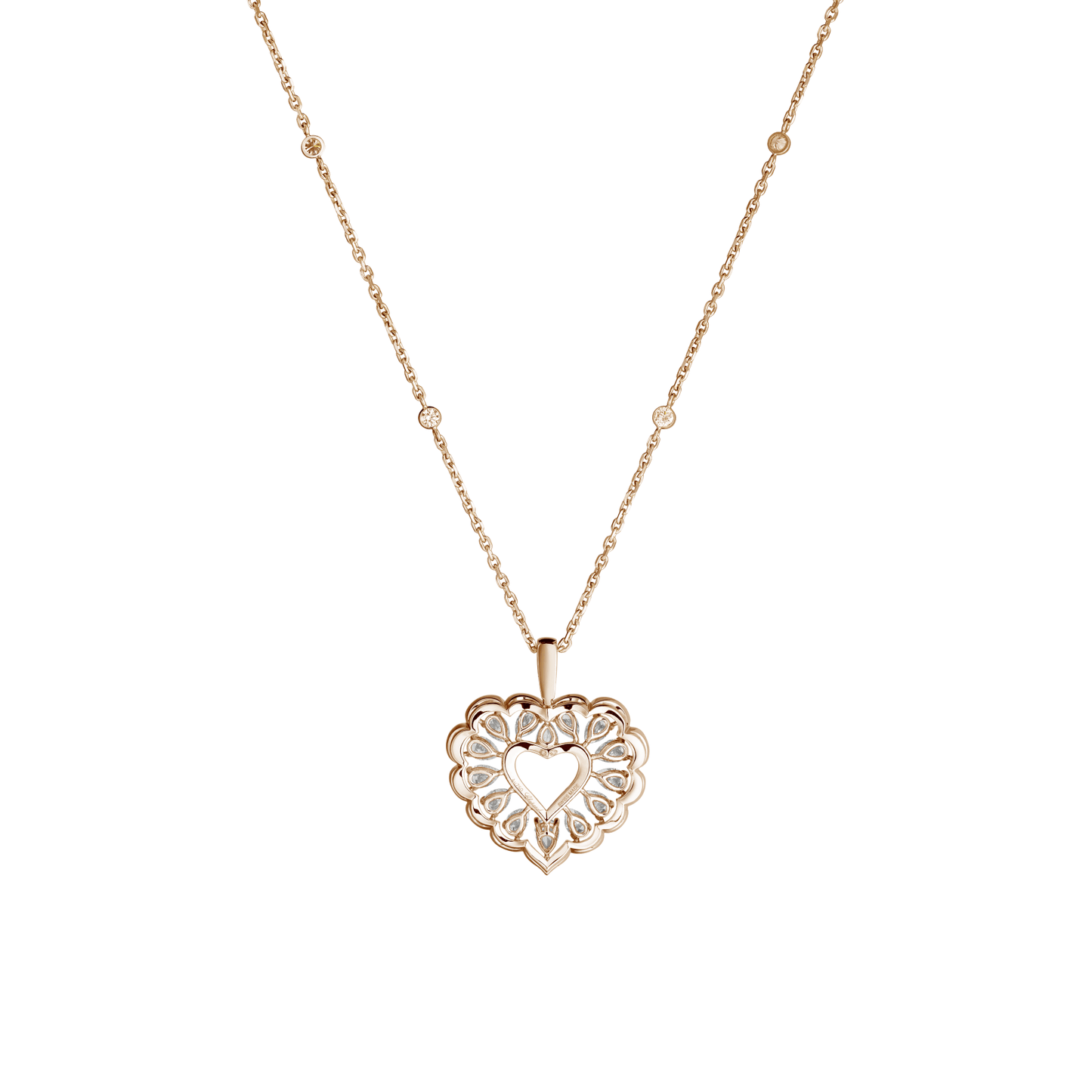 PRECIOUS LACE CŒUR PENDANT, ETHICAL ROSE GOLD, DIAMONDS 798352-5001