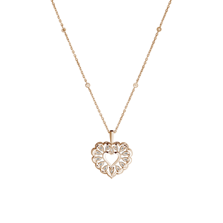 PRECIOUS LACE CŒUR PENDANT, ETHICAL ROSE GOLD, DIAMONDS 798352-5001