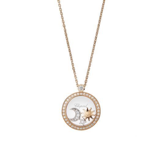 HAPPY SUN, MOON AND STARS PENDANT, ETHICAL ROSE GOLD, DIAMONDS 799434-5401