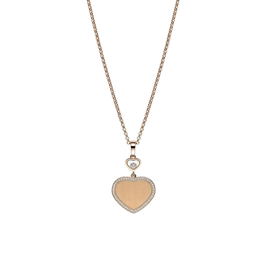 HAPPY HEARTS GOLDEN HEARTS PENDANT, ETHICAL ROSE GOLD, DIAMONDS 79A007-5921