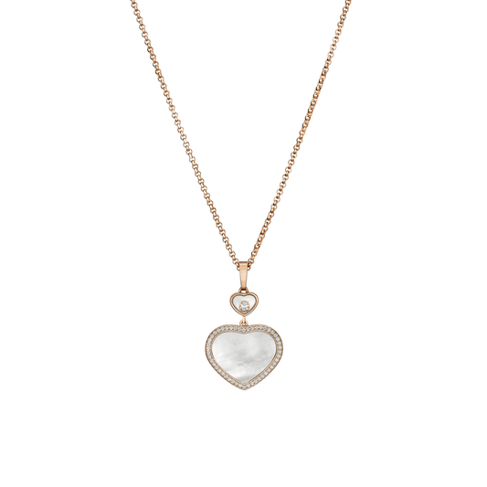 HAPPY HEARTS PENDANT, ETHICAL ROSE GOLD, DIAMONDS, MOTHER-OF-PEARL 79A074-5301