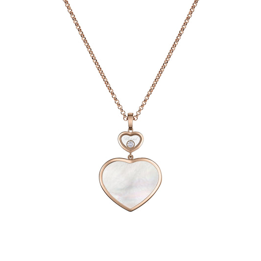 HAPPY HEARTS PENDANT, ETHICAL ROSE GOLD, DIAMOND, MOTHER-OF-PEARL 79A075-5301