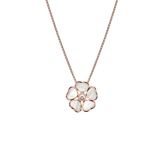 HAPPY HEARTS FLOWERS PENDANT, ETHICAL ROSE GOLD, DIAMOND 79A085-5301