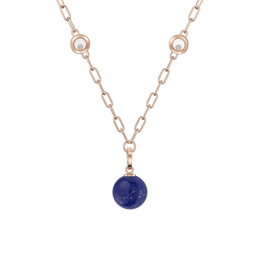 HAPPY DIAMONDS PLANET NECKLACE, ETHICAL ROSE GOLD, DIAMONDS, LAPIS LAZULI 79A619-5501