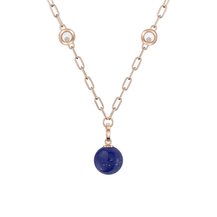 HAPPY DIAMONDS PLANET NECKLACE, ETHICAL ROSE GOLD, DIAMONDS, LAPIS LAZULI 79A619-5501