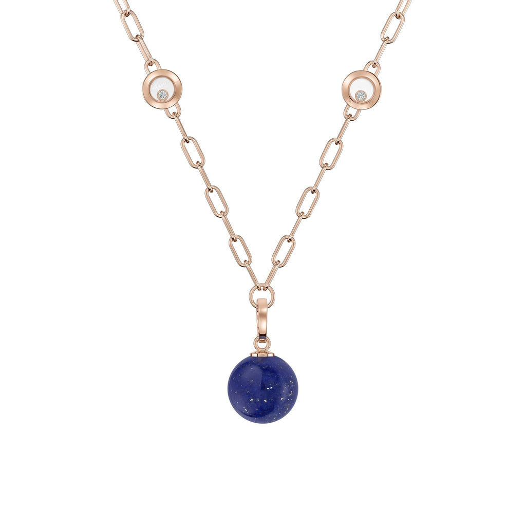 HAPPY DIAMONDS PLANET NECKLACE, ETHICAL ROSE GOLD, DIAMONDS, LAPIS LAZULI 79A619-5501