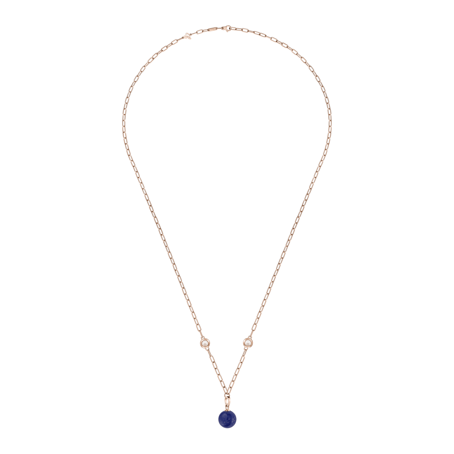 HAPPY DIAMONDS PLANET NECKLACE, ETHICAL ROSE GOLD, DIAMONDS, LAPIS LAZULI 79A619-5501