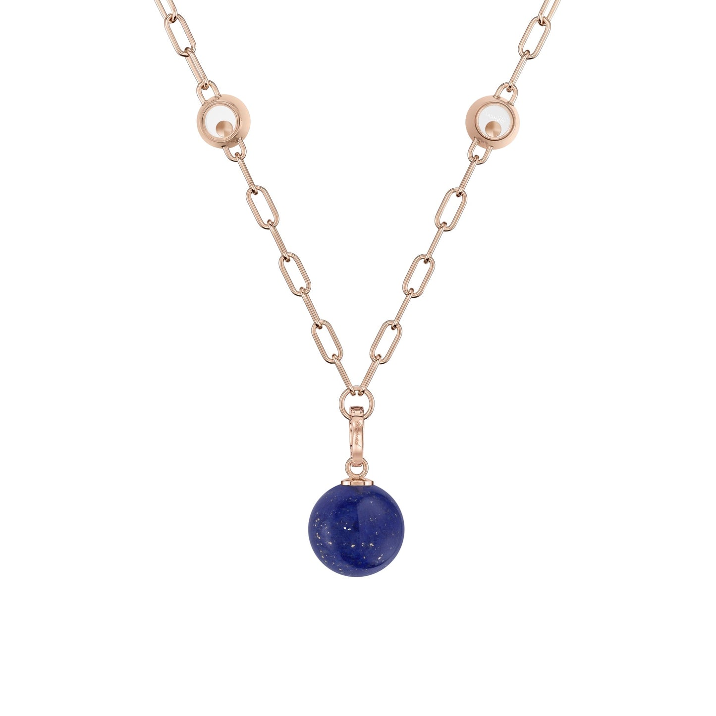 HAPPY DIAMONDS PLANET NECKLACE, ETHICAL ROSE GOLD, DIAMONDS, LAPIS LAZULI 79A619-5501