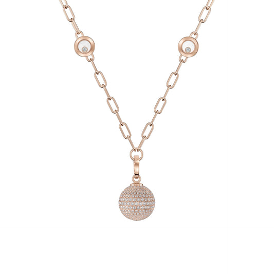 HAPPY DIAMONDS PLANET NECKLACE, ETHICAL ROSE GOLD, DIAMONDS 79A619-5901