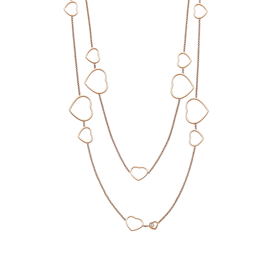 HAPPY HEARTS SAUTOIR NECKLACE, ETHICAL ROSE GOLD, DIAMONDS 817482-5001