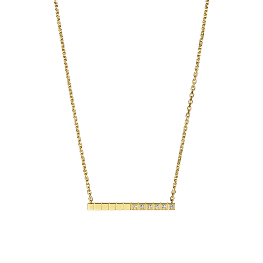 ICE CUBE NECKLACE, ETHICAL YELLOW GOLD, HALF-SET DIAMONDS 817702-0002