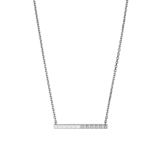 ICE CUBE NECKLACE, ETHICAL WHITE GOLD, HALF-SET DIAMONDS 817702-1002