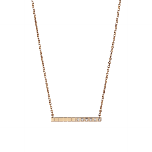 ICE CUBE NECKLACE, ETHICAL ROSE GOLD, HALF-SET DIAMONDS 817702-5002