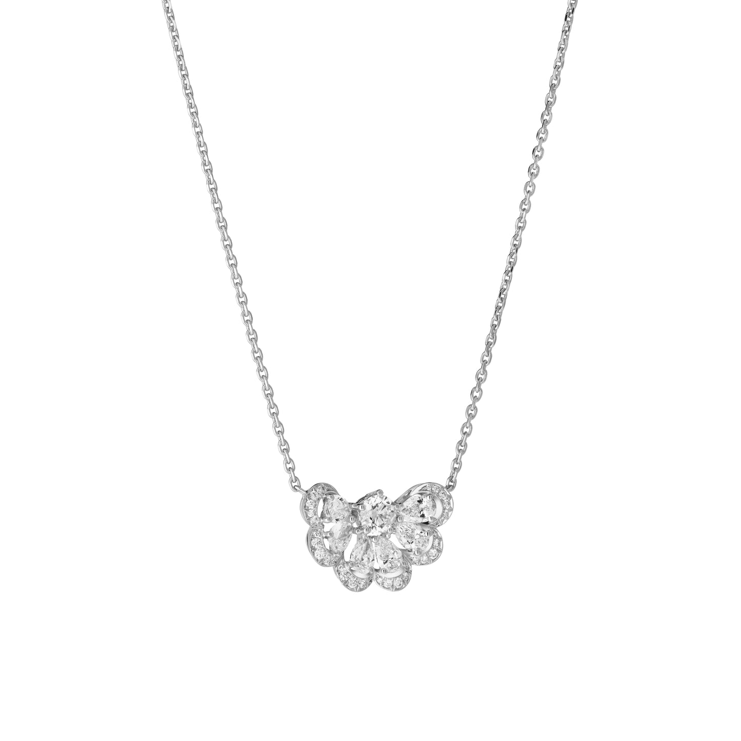 PRECIOUS LACE NUAGE NECKLACE, ETHICAL WHITE GOLD, DIAMONDS 818351-1001