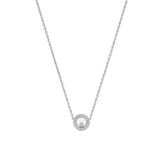 HAPPY DIAMONDS ICONS NECKLACE, ETHICAL WHITE GOLD, DIAMONDS 81A017-1201