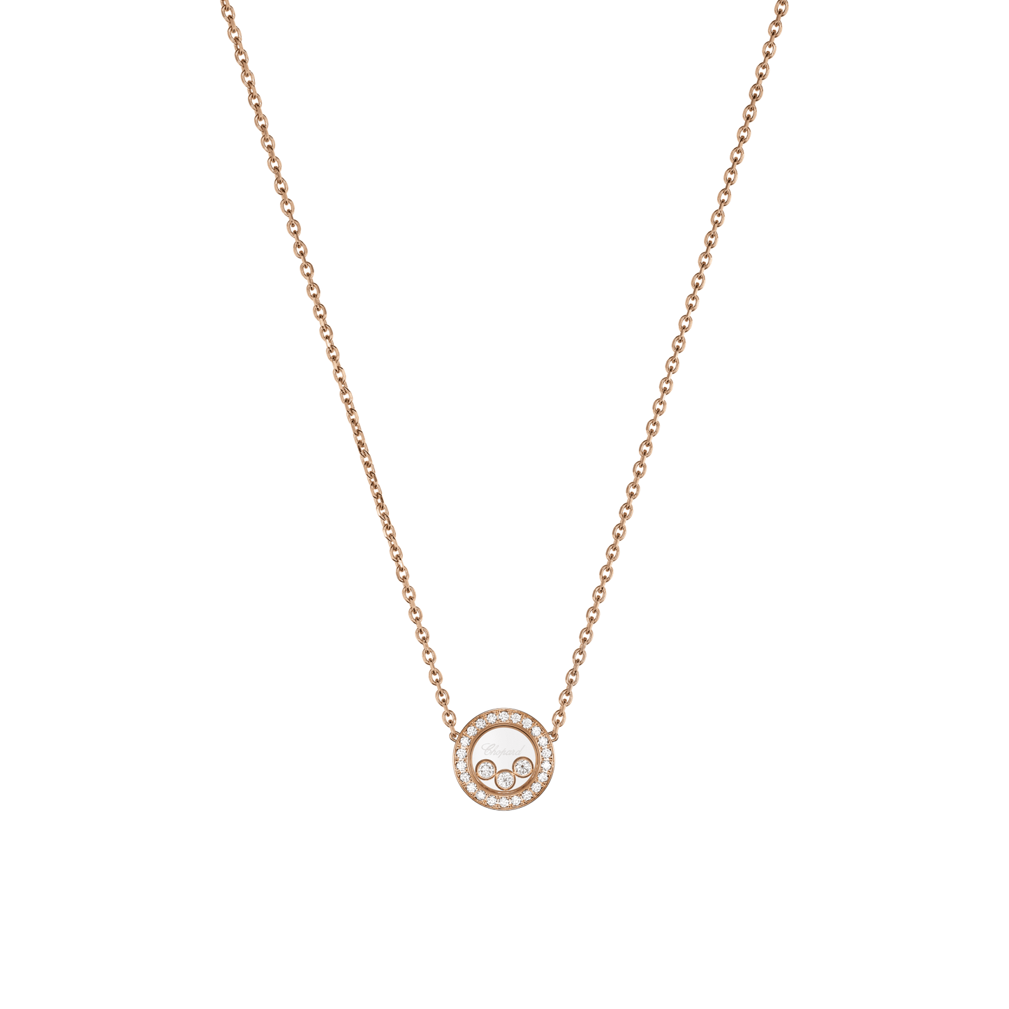 HAPPY DIAMONDS ICONS NECKLACE, ETHICAL ROSE GOLD, DIAMONDS 81A018-5201