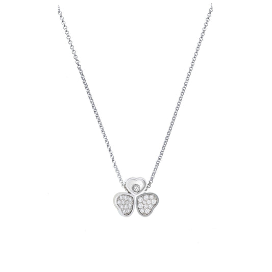 HAPPY HEARTS WINGS NECKLACE, ETHICAL WHITE GOLD, DIAMONDS 81A083-1911