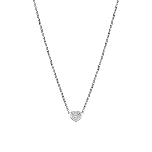 MY HAPPY HEARTS NECKLACE, ETHICAL WHITE GOLD, DIAMONDS 81A086-1901