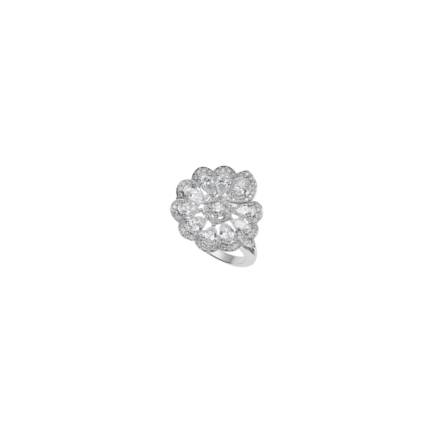 PRECIOUS LACE MINI-FROU-FROU RING, ETHICAL WHITE GOLD, DIAMONDS 828347-1010