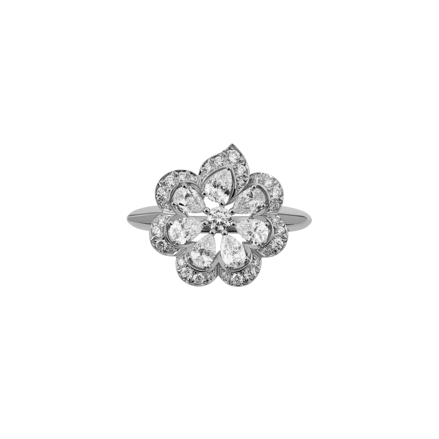 PRECIOUS LACE MINI-FROU-FROU RING, ETHICAL WHITE GOLD, DIAMONDS 828347-1010