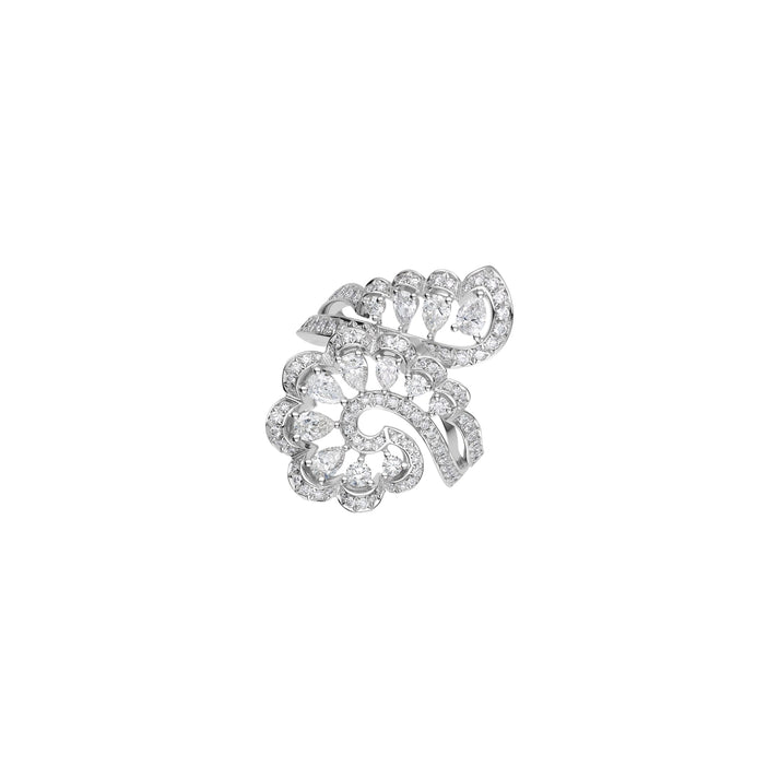 PRECIOUS LACE VAGUE RING, ETHICAL WHITE GOLD, DIAMONDS 828349-1010