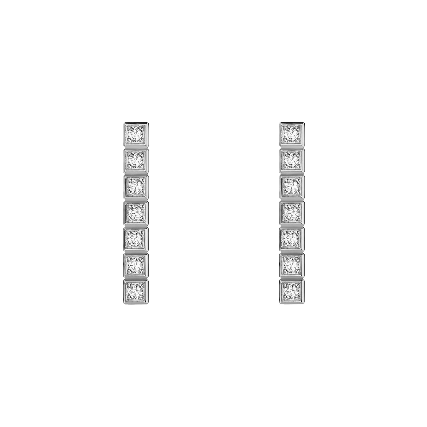 ICE CUBE EARRINGS, ETHICAL WHITE GOLD, FULL-SET DIAMONDS 837702-1003