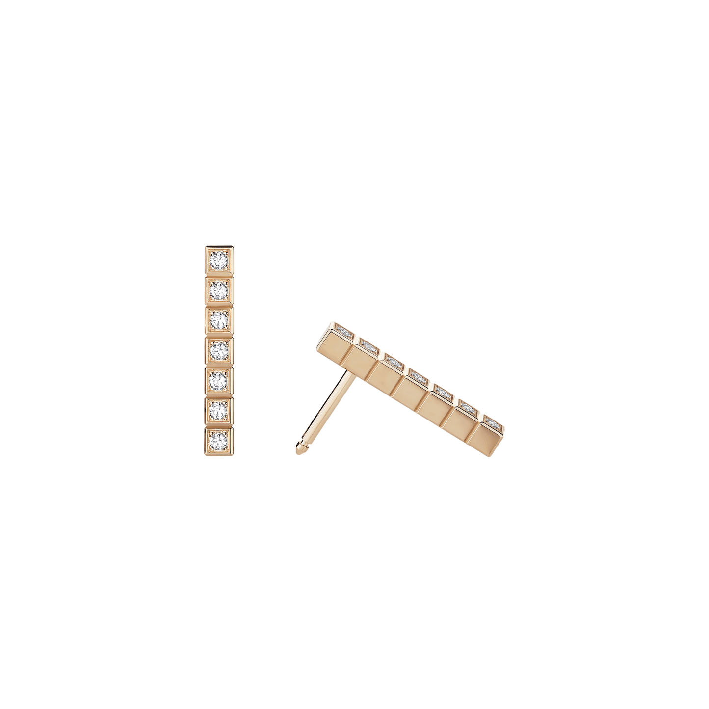 ICE CUBE EARRINGS, ETHICAL ROSE GOLD, FULL-SET DIAMONDS 837702-5003