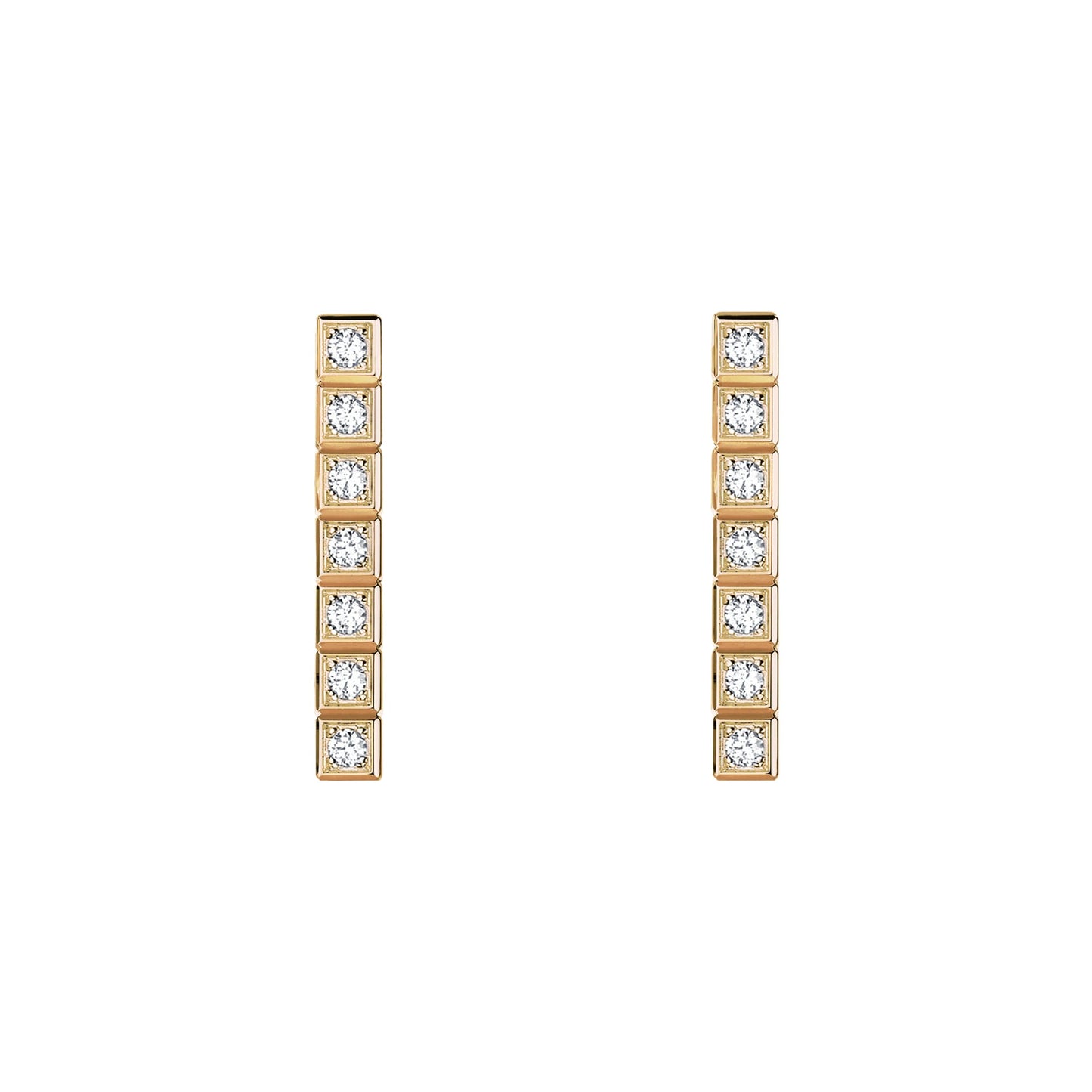 ICE CUBE EARRINGS, ETHICAL ROSE GOLD, FULL-SET DIAMONDS 837702-5003