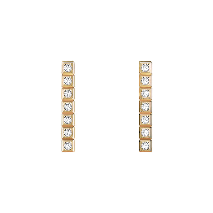 ICE CUBE EARRINGS, ETHICAL ROSE GOLD, FULL-SET DIAMONDS 837702-5003