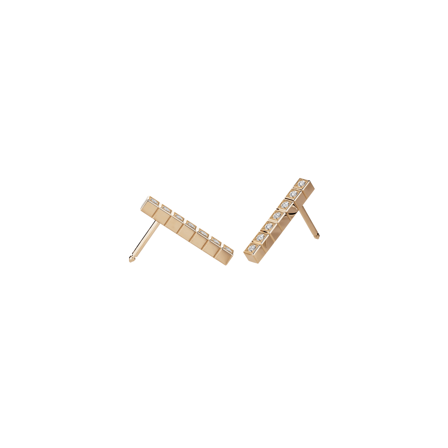 ICE CUBE EARRINGS, ETHICAL ROSE GOLD, FULL-SET DIAMONDS 837702-5003