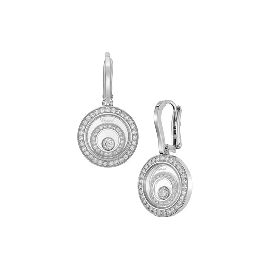 HAPPY SPIRIT EARRINGS, ETHICAL WHITE GOLD, DIAMONDS 838230-1001