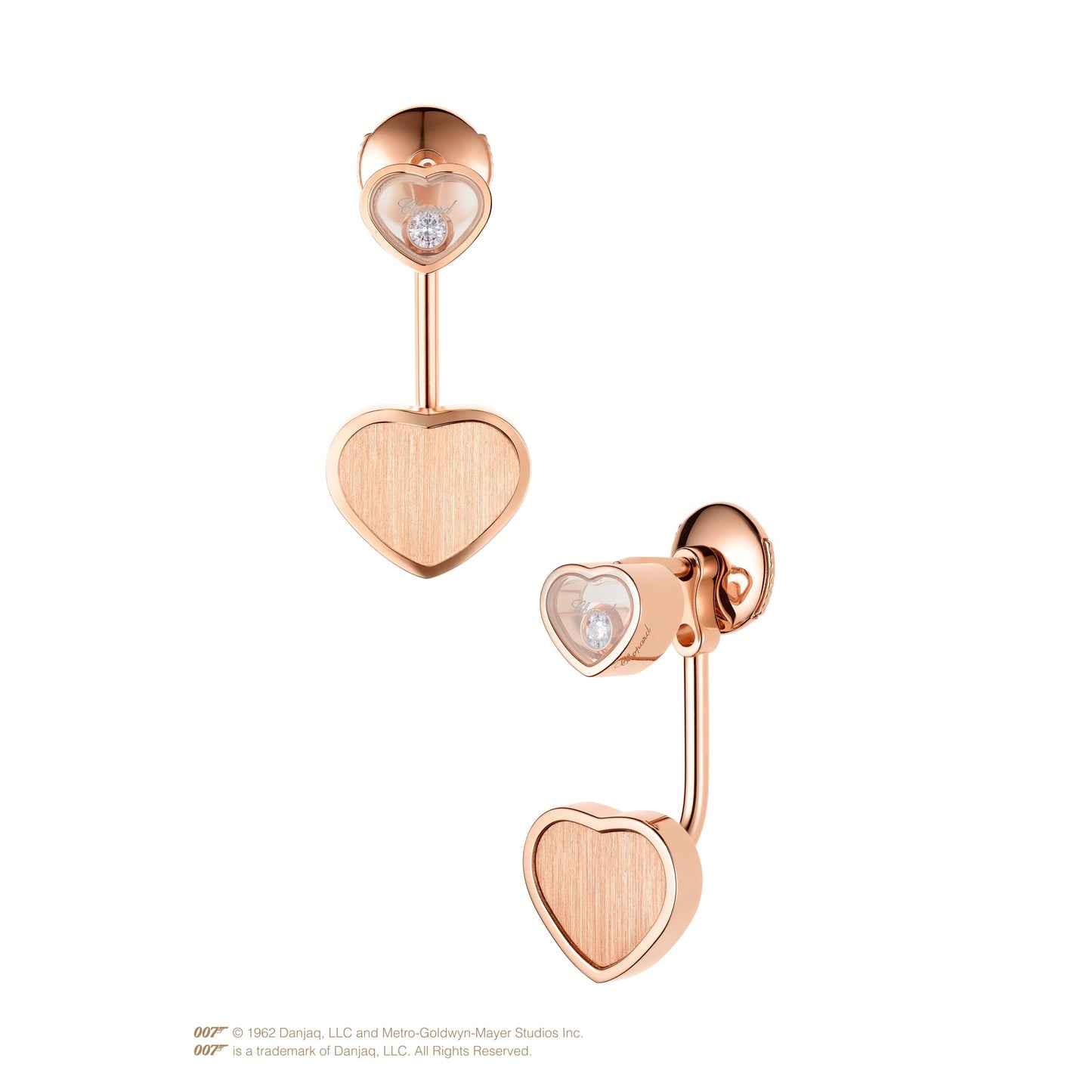 HAPPY HEARTS GOLDEN HEARTS EARRINGS, ETHICAL ROSE GOLD, DIAMONDS 83A007-5021