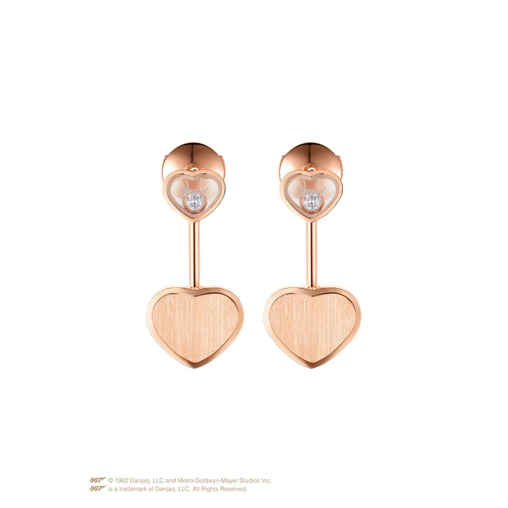 HAPPY HEARTS GOLDEN HEARTS EARRINGS, ETHICAL ROSE GOLD, DIAMONDS 83A007-5021