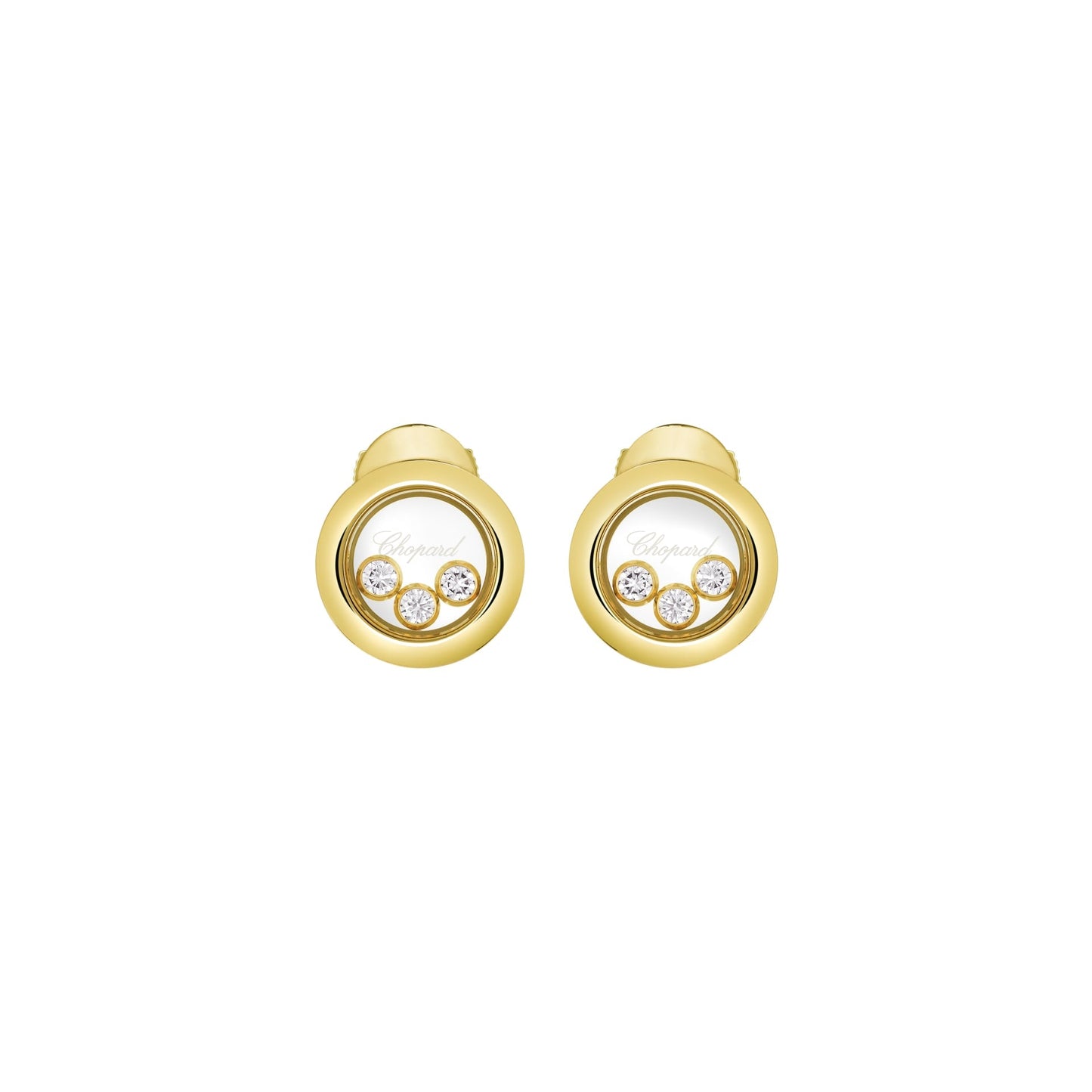 HAPPY DIAMONDS ICONS EARRINGS, ETHICAL YELLOW GOLD, DIAMONDS 83A018-0001