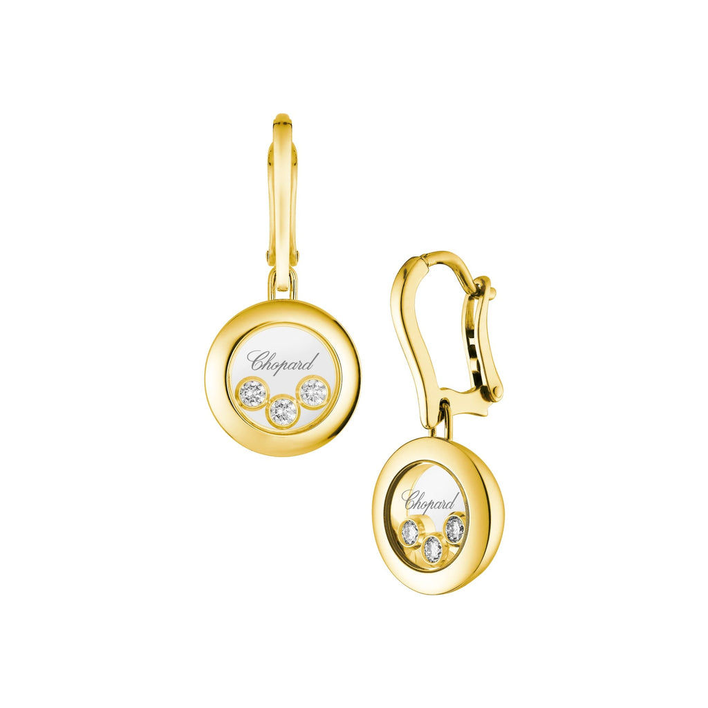 HAPPY DIAMONDS ICONS EARRINGS, ETHICAL YELLOW GOLD, DIAMONDS 83A018-0301