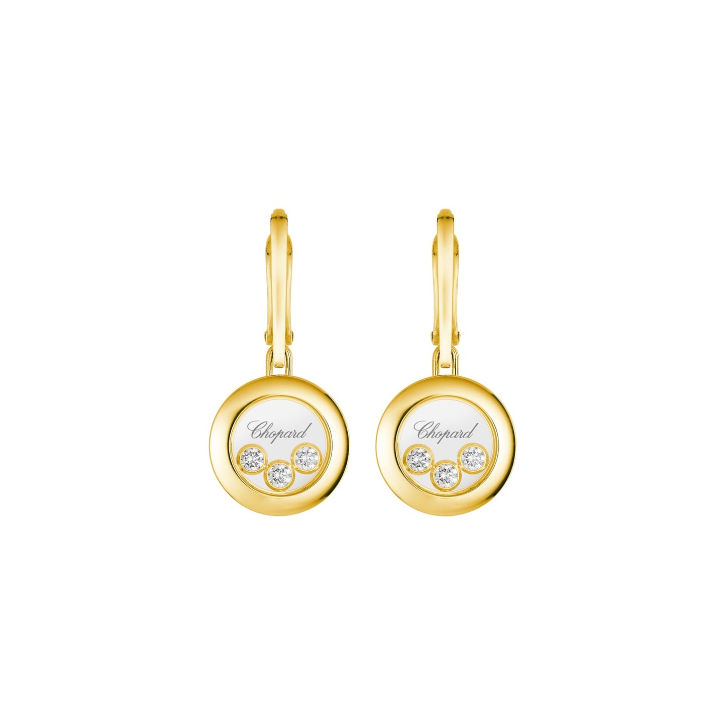 HAPPY DIAMONDS ICONS EARRINGS, ETHICAL YELLOW GOLD, DIAMONDS 83A018-0301