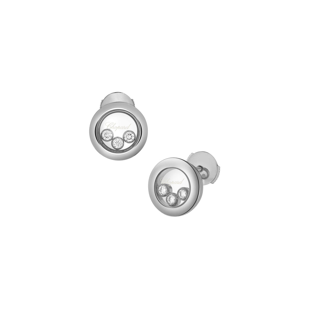 HAPPY DIAMONDS ICONS EARRINGS, ETHICAL WHITE GOLD, DIAMONDS 83A018-1001