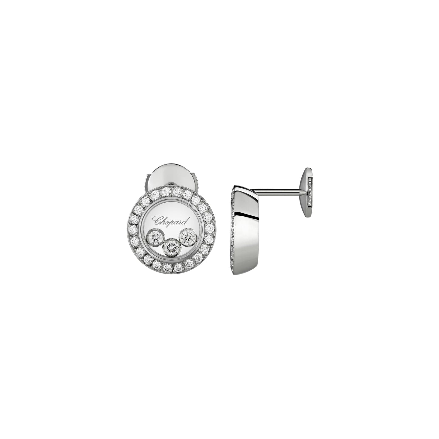 HAPPY DIAMONDS ICONS EARRINGS, ETHICAL WHITE GOLD, DIAMONDS 83A018-1201