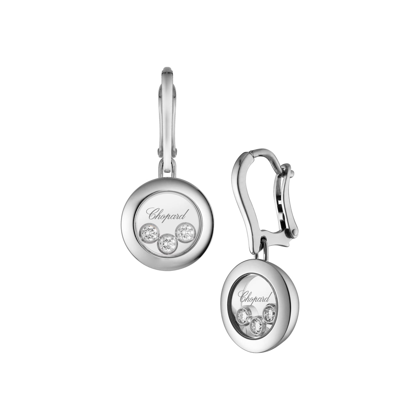 HAPPY DIAMONDS ICONS EARRINGS, ETHICAL WHITE GOLD, DIAMONDS 83A018-1301